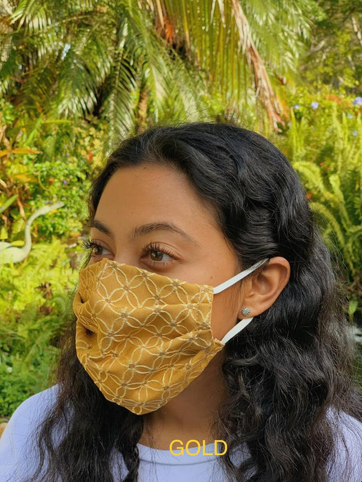 Face Mask Double Lined, Reusable, Washable, Comfortable, Foldable in Patterned Fabric