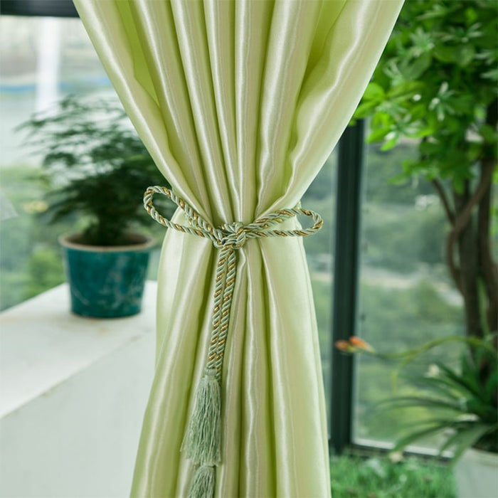 Green Willow Sheer Curtain For Living Room Window Blackout Curtains Home Decor Draperies Drapes Green Organza Tulle Curtain 1Pcs