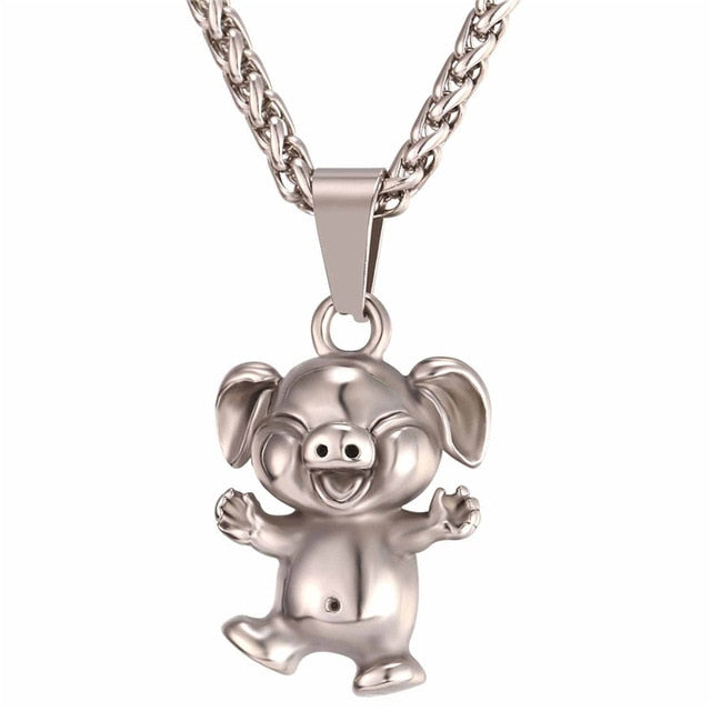 Cute Little Pig old Animal Pendant Necklace Gift