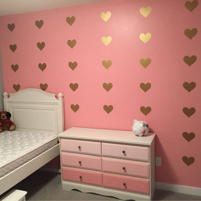 Little Hearts Wall Sticker Decals, Removable Home Decoration Art Wall Decals Baby Girl Room Modern Decor