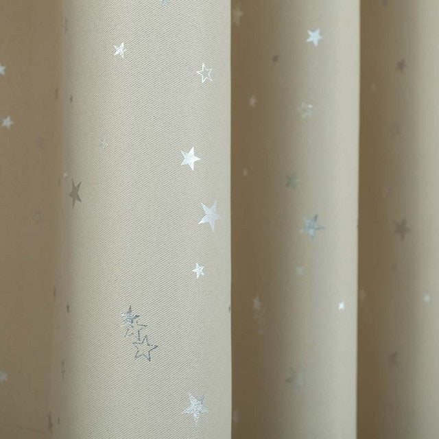 Star Pattern Modern Window Curtain for Living Room Bedroom Thick Night Curtains Drapery