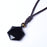 Black Six Awn Star Pendant Necklace Obsidian Jade Star Jewelry