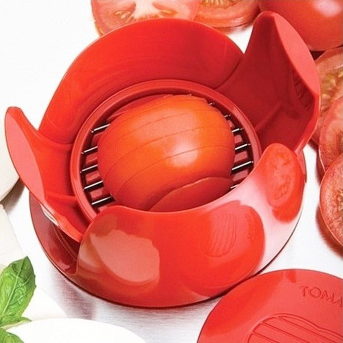 Tomato Slicer Kitchen Gadgets Fruit Vegetable Cutter Holder Slicer 1PC