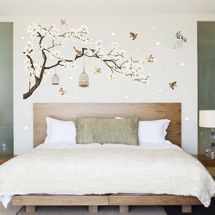Big Size Tree Wall Stickers Birds Flower Home Decor Wallpapers for Living Room Bedroom  DIY Vinyl Rooms Decoration (187*128cm )