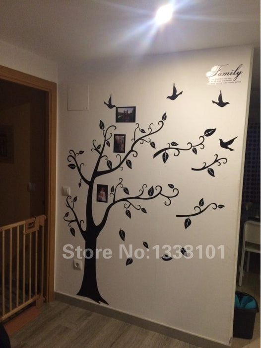 Black 3D DIY Photo Tree PVC Wall Decals/Adhesive Family Wall Stickers Mural Art Home Decor 200*250Cm/79*99in