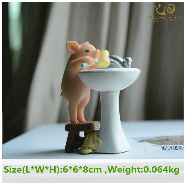 Garden miniatures decoration everyday Collection Resin Struggling pig fairy  & Home Decoration Accessories