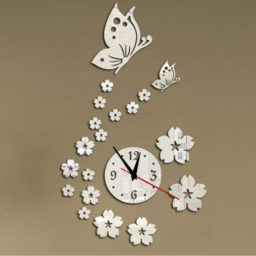 Hot acrylic Wall clock modern design 3d crystal mirror home decoration for living room