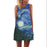 Summer Dress Women Floral Print Chiffon Sleeveless Boho Style Short Beach Dress Boho Style