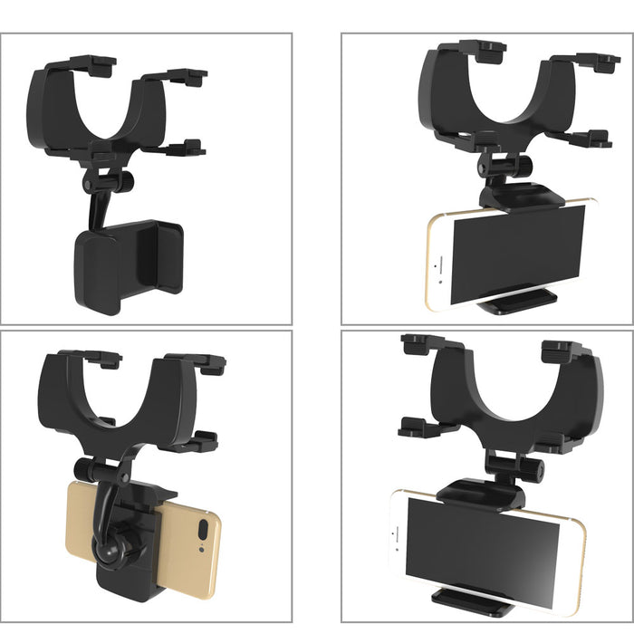 Car Phone Holder mounts on Car Rearview Mirror 360 Degrees For iPhone Samsung GPS Smartphone Stand Universal