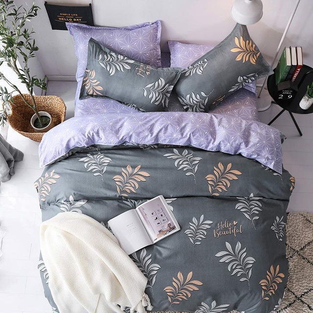 BEST luxury black strips Duvet Cover flat bed Sheets +Pillowcase  King Queen full Twin Bedding Set Bedding Set 3/4pcs