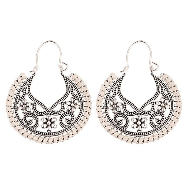 New Vintage Ethnic Geometric Alloy Dangling Earrings Women Fashion Jewelry