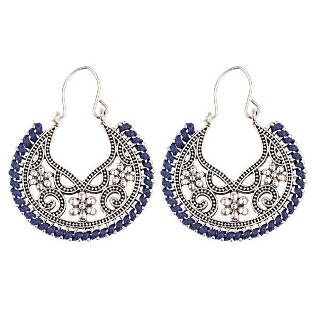New Vintage Ethnic Geometric Alloy Dangling Earrings Women Fashion Jewelry