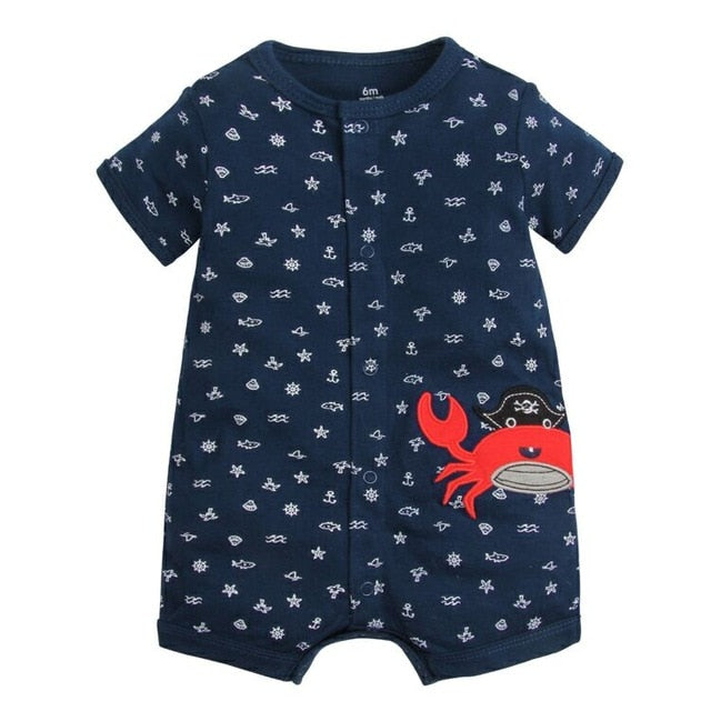 Summer boys baby clothing Short Sleeved Jumpsuit Newborn Romper Baby Boy Clothes infant  0-24 Baby Rompers