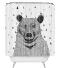 Animal Shower Curtain Polyester Fabric Cartoon Animals Waterproof 72"L