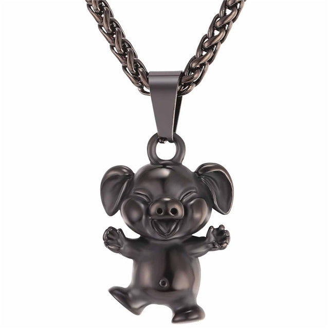 Cute Little Pig old Animal Pendant Necklace Gift