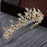 Luxury Pink Gold Pearl Bridal Crowns Tiara Bride Queen Crown Wedding Hair Accessories