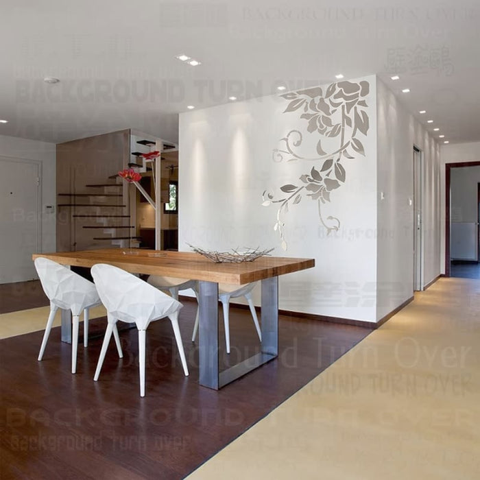 DIY 3D spring nature fresh vivid plant mirror decorative wall sticker for bedroom decor entrance wall decorations living room