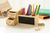 Wooden Pen Holder with Blackboard Tidy Desk Organizer. Best Office Accessories