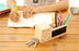 Wooden Pen Holder with Blackboard Tidy Desk Organizer. Best Office Accessories