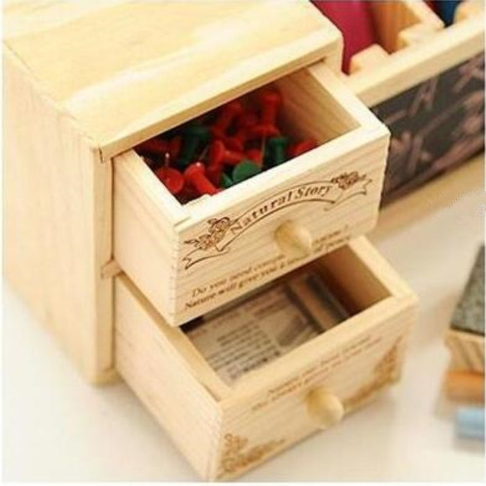 Wooden Pen Holder with Blackboard Tidy Desk Organizer. Best Office Accessories