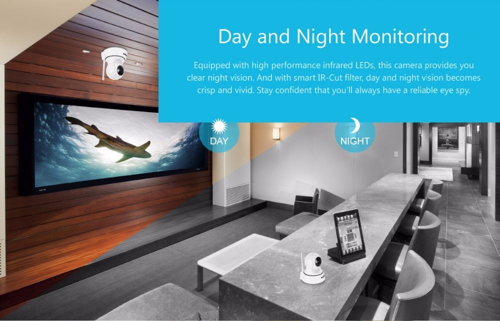 SANNCE Home Security IP Camera Wi-Fi Wireless Surveillance CCTV Camera with Night Vision