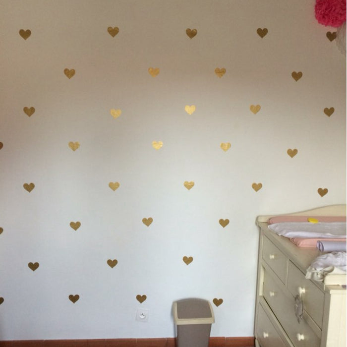 Little Hearts Wall Sticker Decals, Removable Home Decoration Art Wall Decals Baby Girl Room Modern Decor