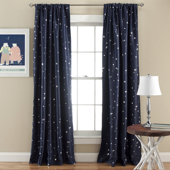 Star Pattern Modern Window Curtain for Living Room Bedroom Thick Night Curtains Drapery