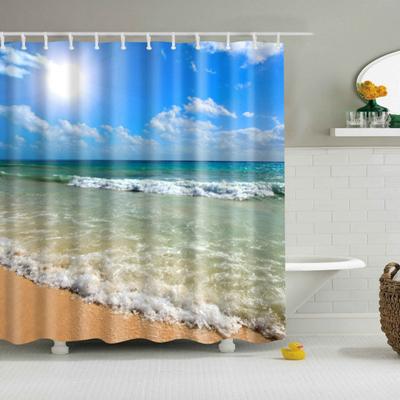 Beach Conch Starfish Shell Polyester Shower Curtains
