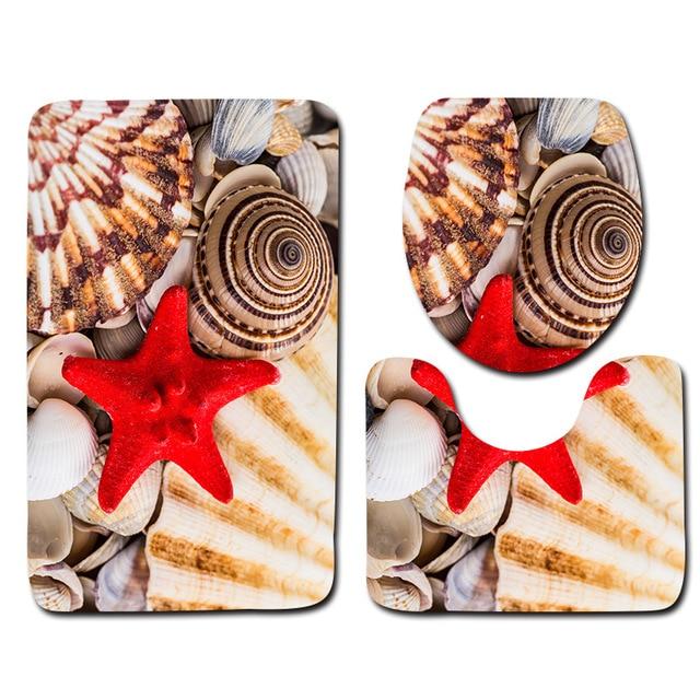 Bathroom Rugs Beach Pattern Anti Slip Soft Foam