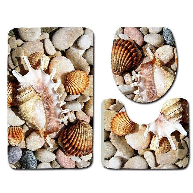 Bathroom Rugs Beach Pattern Anti Slip Soft Foam