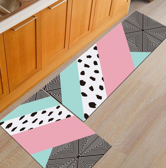 Anti-Slip Door Mat Modern Geometric  for Kitchens