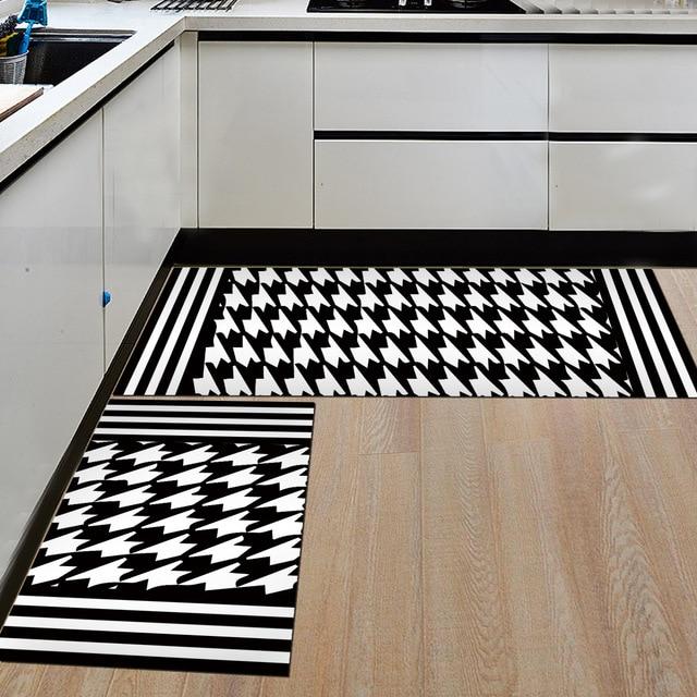 Anti-Slip Door Mat Modern Geometric  for Kitchens