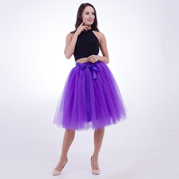 Women"s Princess Pleated Dance Tutu Skirts 5 Layers 26 inches Party Skirts