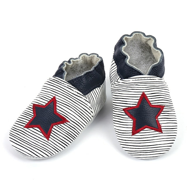 Skid-Proof Baby Shoes Soft Genuine Leather Baby Boys Girls Infant Shoes Slippers 0-6 6-12 12-18 18-24 First Walkers