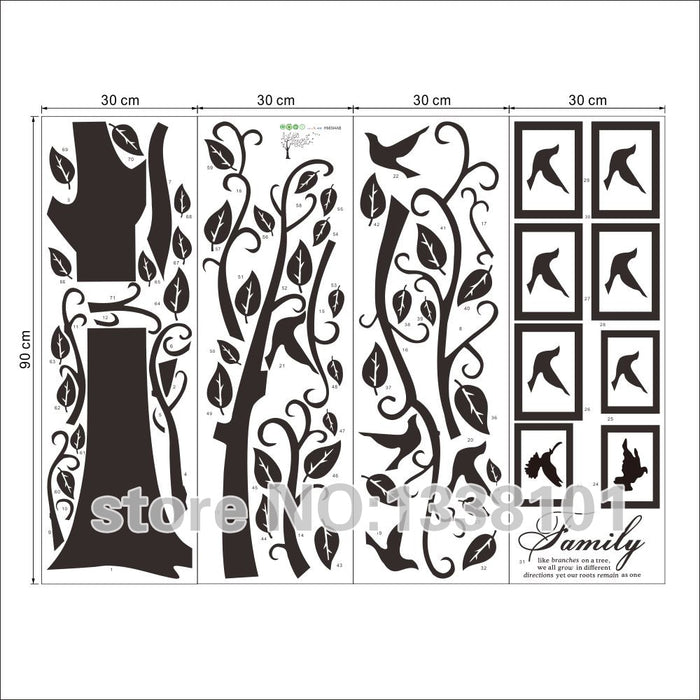 Black 3D DIY Photo Tree PVC Wall Decals/Adhesive Family Wall Stickers Mural Art Home Decor 200*250Cm/79*99in