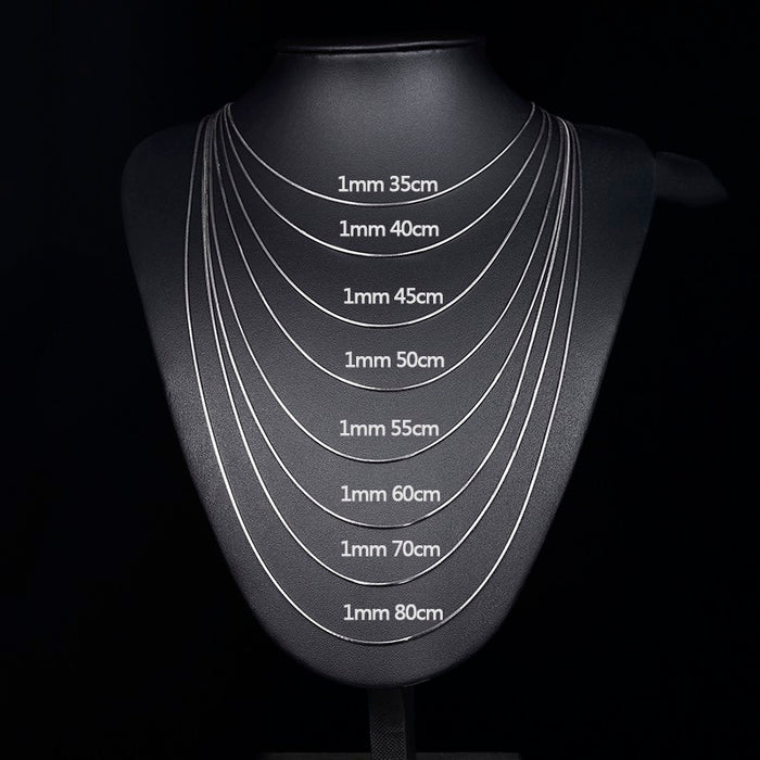 Sterling Silver 925 Necklace Slim Thin Snake Chains  8 Sizes for Women, Kids, Girls Jewelry 14"-32"