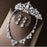 Noble Crystal Bridal Jewelry Sets Silver Fashion Wedding Jewelry Tiara Necklace Earrings for Brides Bridesmaids