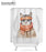 Animal Shower Curtain Polyester Fabric Cartoon Animals Waterproof 72"L