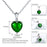 Sterling Silver 925 Emerald Necklace & Sapphire heart Pendant Ruby jewelry for women