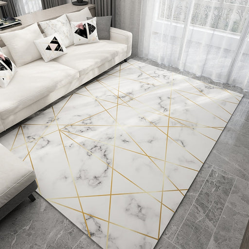 Nordic Style Geometric Marble Pattern Carpet Living Room Rug Sofa Coffee Table Mat Bedroom Yoga Pad Rectangular