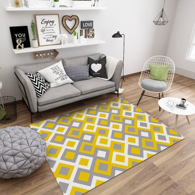 Nordic Style Geometric Marble Pattern Carpet Living Room Rug Sofa Coffee Table Mat Bedroom Yoga Pad Rectangular