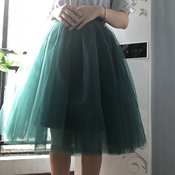 Women"s Princess Pleated Dance Tutu Skirts 5 Layers 26 inches Party Skirts