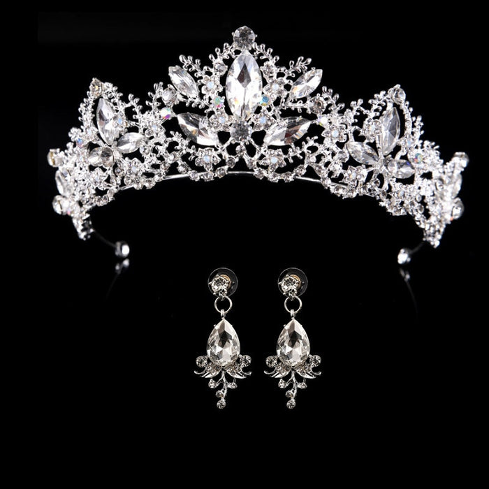 Bridal Wedding Jewelry Set Tiaras Crown with Earrings Headband Wedding Accessories