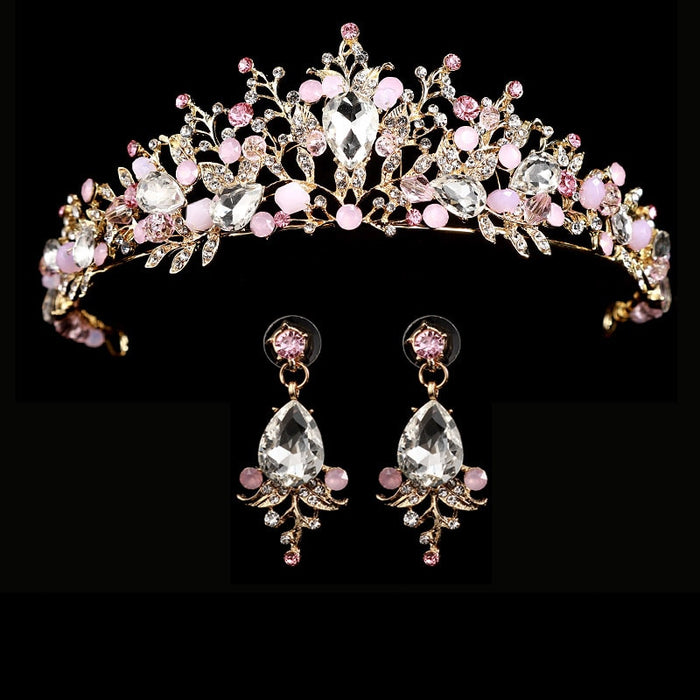 Bridal Wedding Jewelry Set Tiaras Crown with Earrings Headband Wedding Accessories