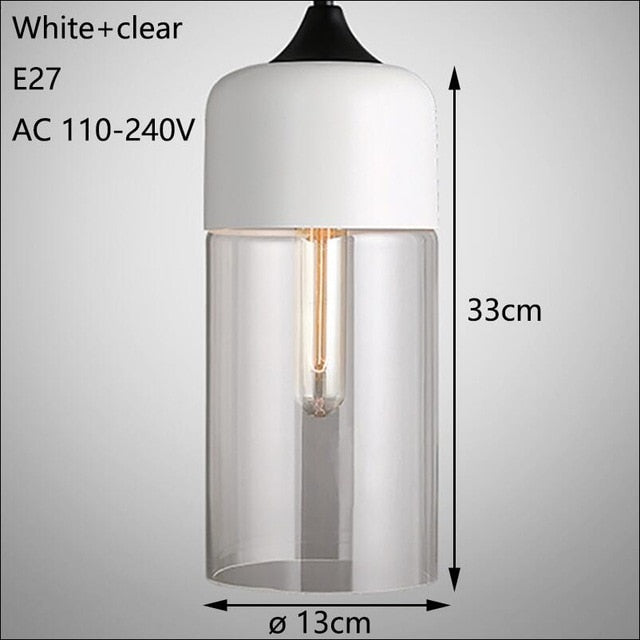 Nordic Modern loft hanging Glass Pendant Lamp Fixtures E27 E26 LED Pendant lights for Kitchen Restaurant Bar living room bedroom