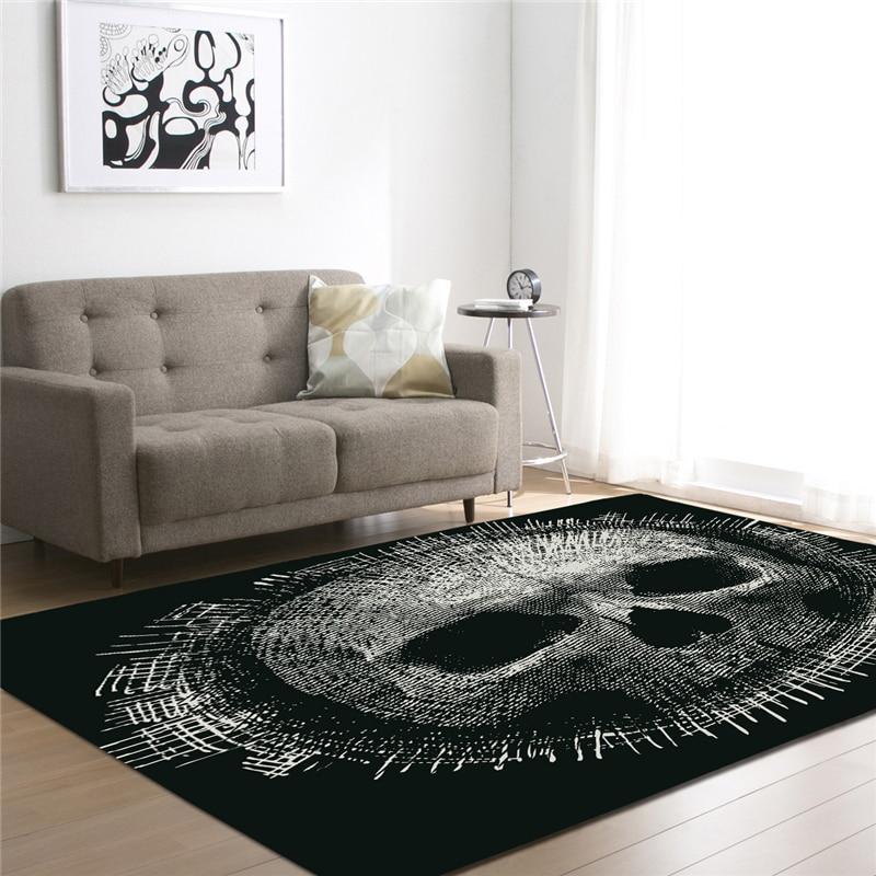 Sugar Skull Printed Black Area Mats Rectangle 3D