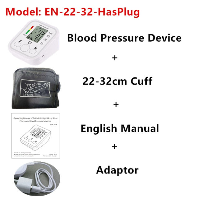 LCD Upper Arm Blood Pressure Monitor