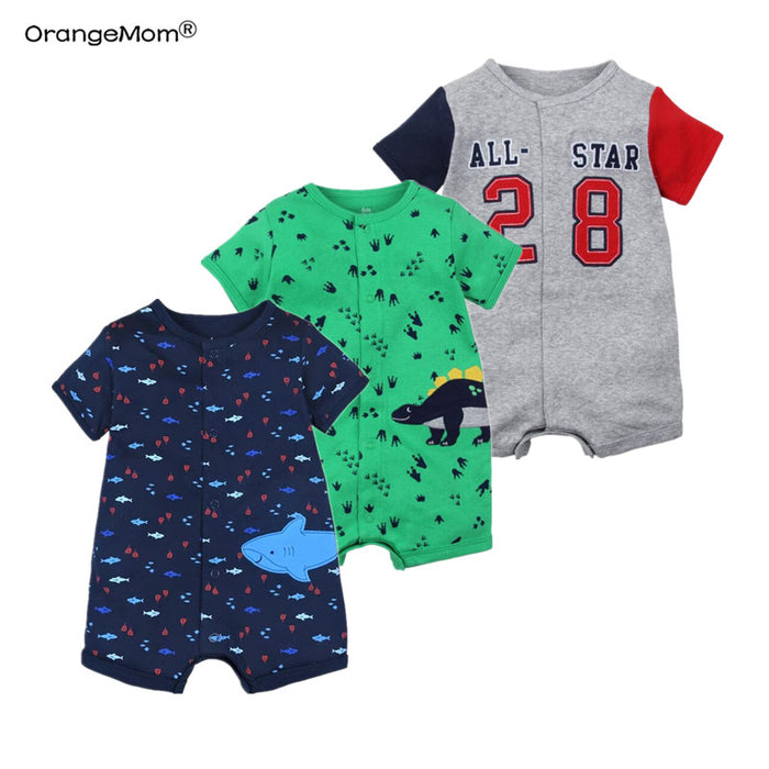 Summer boys baby clothing Short Sleeved Jumpsuit Newborn Romper Baby Boy Clothes infant  0-24 Baby Rompers